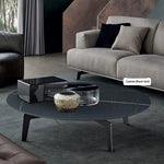 Elegant Sintered Stone Coffee Table - Modern Multi-layer Design for Chic Living Rooms hldjj-3021