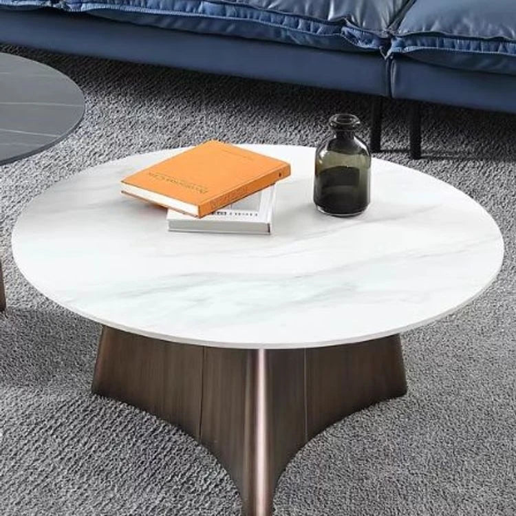 Elegant Sintered Stone Coffee Table Set - Modern Round Design for Living Room Decor hldjj-3023