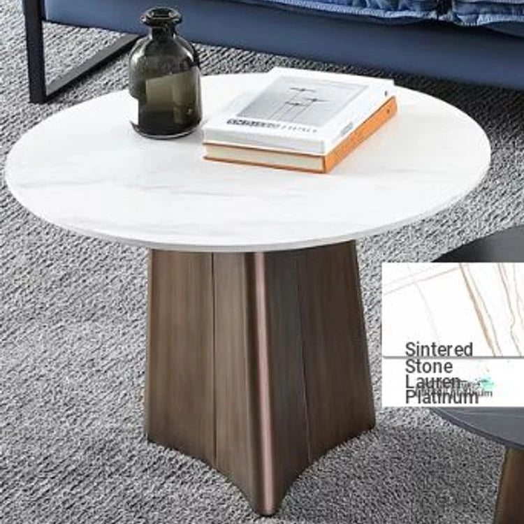 Elegant Sintered Stone Coffee Table Set - Modern Round Design for Living Room Decor hldjj-3023