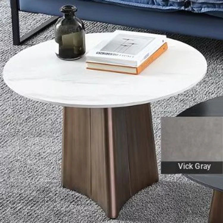 Elegant Sintered Stone Coffee Table Set - Modern Round Design for Living Room Decor hldjj-3023