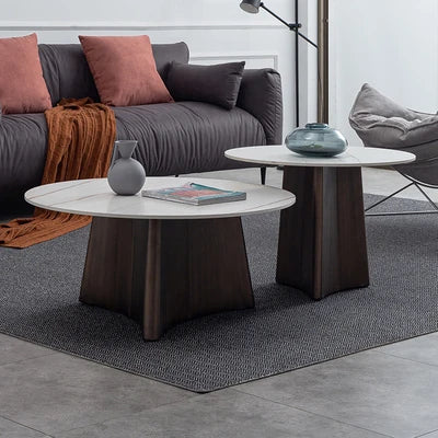 Elegant Sintered Stone Coffee Table Set - Modern Round Design for Living Room Decor hldjj-3023