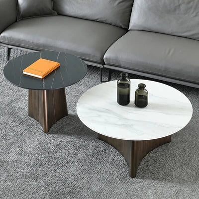 Elegant Sintered Stone Coffee Table Set - Modern Round Design for Living Room Decor hldjj-3023