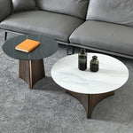 Elegant Sintered Stone Coffee Table Set - Modern Round Design for Living Room Decor hldjj-3023