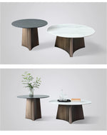 Elegant Sintered Stone Coffee Table Set - Modern Round Design for Living Room Decor hldjj-3023