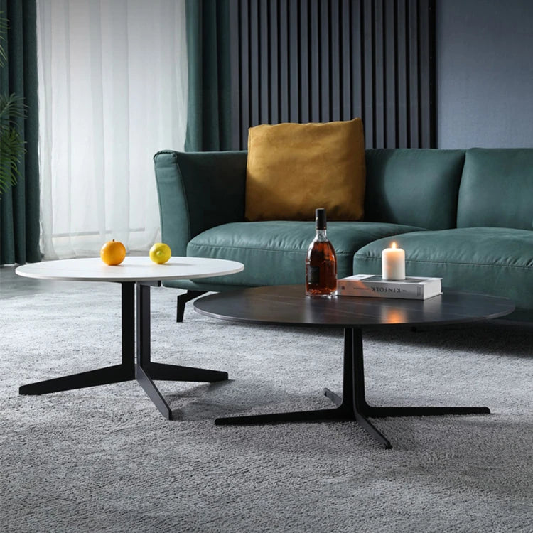 Modern Sintered Stone Coffee Table Set - Elegant Round Design for Contemporary Living Rooms hldjj-3024