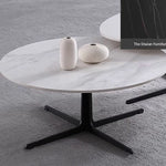 Modern Oval Coffee Table with Sintered Stone Top - Stylish and Chic Living Room Furniture hldjj-3025