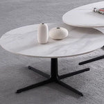 Modern Oval Coffee Table with Sintered Stone Top - Stylish and Chic Living Room Furniture hldjj-3025