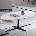 Modern Oval Coffee Table with Sintered Stone Top - Stylish and Chic Living Room Furniture hldjj-3025