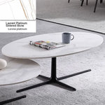 Modern Oval Coffee Table with Sintered Stone Top - Stylish and Chic Living Room Furniture hldjj-3025