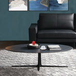 Modern Oval Coffee Table with Sintered Stone Top - Stylish and Chic Living Room Furniture hldjj-3025