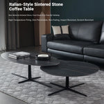 Modern Oval Coffee Table with Sintered Stone Top - Stylish and Chic Living Room Furniture hldjj-3025