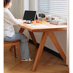 Premium Cherry Wood Natural Finish Table - Elegant Wooden Furniture hldmz-706