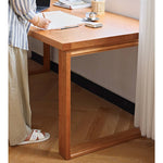 Vintage Cherry Wood Table with Sleek Steel Frame - Natural Finish hldmz-709