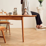 Exquisite Cherry Wood Natural Finish Table - Premium Plywood Construction hldmz-711