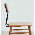 Sleek Modern Chair in Natural Cherry Wood with Durable Iron Frame hldmz-717