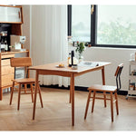 Sleek Modern Chair in Natural Cherry Wood with Durable Iron Frame hldmz-717