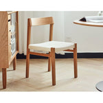 Elegant Chair White Natural Wood Cherry Finish with Kraft Paper Rope Seat hldmz-720