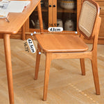 Natural Cherry Wood Chair with Rattan Backrest hldmz-723