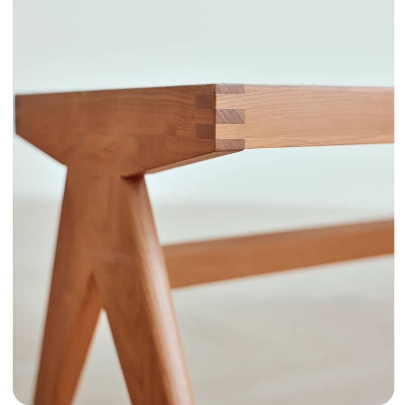 Cherry Wood Natural Stool with Rattan Seat - Elegant and Durable Design hldmz-726