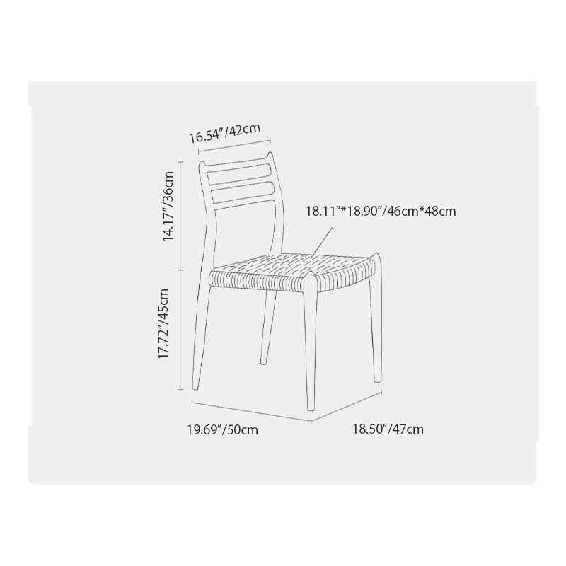 Natural Cherry Wood Dining Chair with Handwoven Kraft Paper Rope Seat hldmz-739