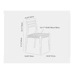 Natural Cherry Wood Dining Chair with Handwoven Kraft Paper Rope Seat hldmz-739