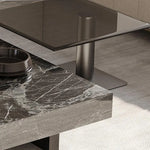 Modern Coffee Table - Ceramic Sintered Stone & Tempered Glass Design for Living Room hlkwd-4115