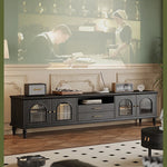 Sleek Ash Wood TV Cabinet with Glass Doors - Modern Entertainment Center hlxl-4399