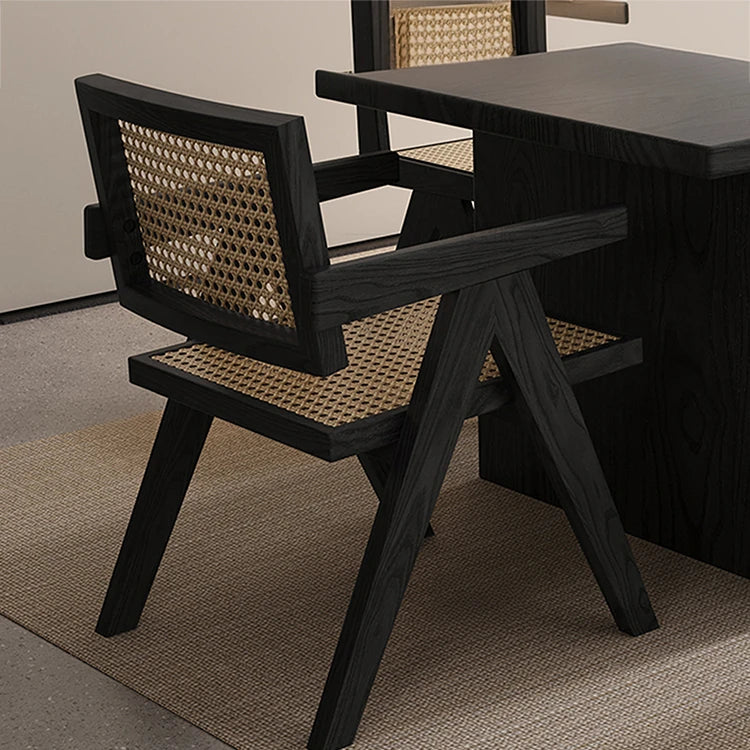Stylish Ash Wood & Rattan Weave Chair – Modern Elegance for Your Home hlxl-4402