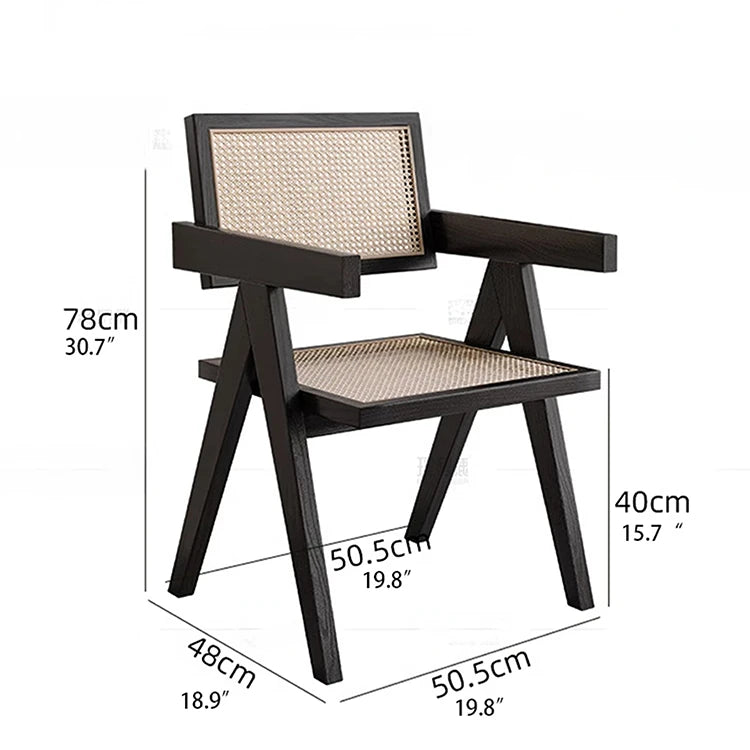 Stylish Ash Wood & Rattan Weave Chair – Modern Elegance for Your Home hlxl-4402