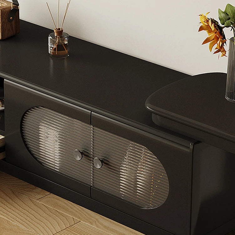 Sleek Aluminum Alloy TV Cabinet with Glass Accents and Multi-Layer Board Design hlxl-4404