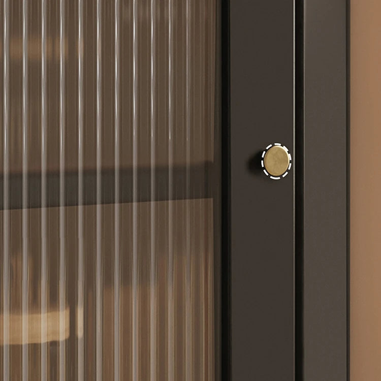 Stylish Black Pine Glass Corner Cabinet – Modern Home Bar Storage Solution hlxl-4405