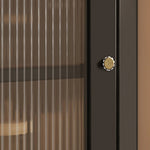 Stylish Black Pine Glass Corner Cabinet – Modern Home Bar Storage Solution hlxl-4405