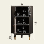 Stylish Black Pine Glass Corner Cabinet – Modern Home Bar Storage Solution hlxl-4405