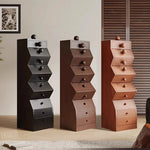 Unique Zigzag Drawer Pine Cabinet - Stylish Storage Solution for Modern Homes hlxl-4406