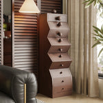 Unique Zigzag Drawer Pine Cabinet - Stylish Storage Solution for Modern Homes hlxl-4406