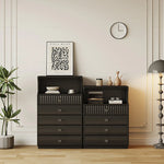 Modern Black Wood Cabinet Set with Elegant Storage Design hlxl-4412