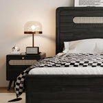 Elegant Glass and Rattan Cabinet with Modern Design hlxl-4413