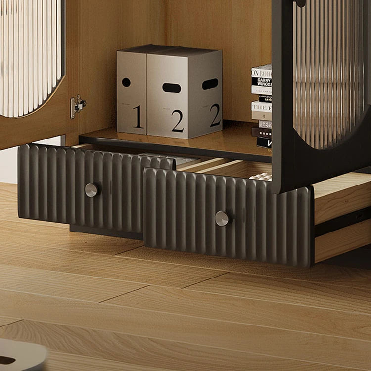 Sleek Multi-Layer Glass & Aluminum Cabinet for Modern Interiors hlxl-4414