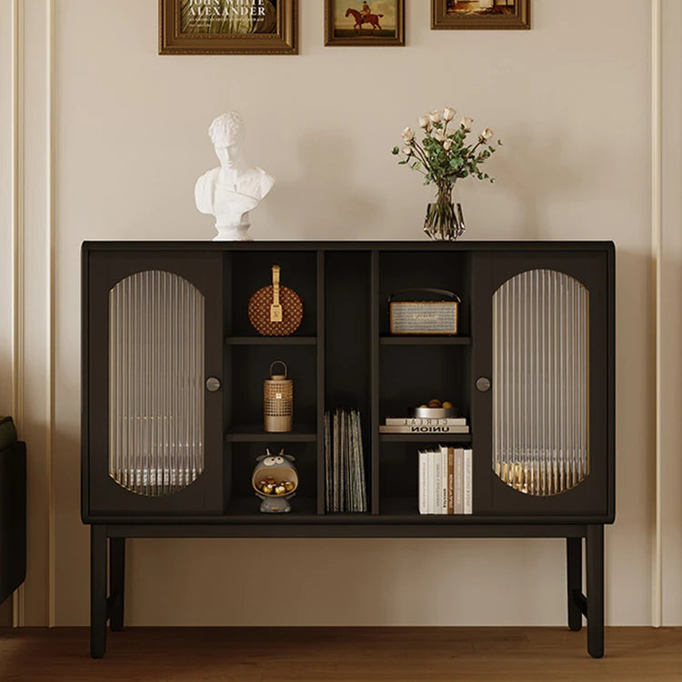 Sleek Modern Cabinet with Multi-layer Board, Glass & Aluminum Alloy Design for Stylish Storage hlxl-4415