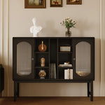 Sleek Modern Cabinet with Multi-layer Board, Glass & Aluminum Alloy Design for Stylish Storage hlxl-4415