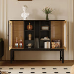 Sleek Modern Cabinet with Multi-layer Board, Glass & Aluminum Alloy Design for Stylish Storage hlxl-4415