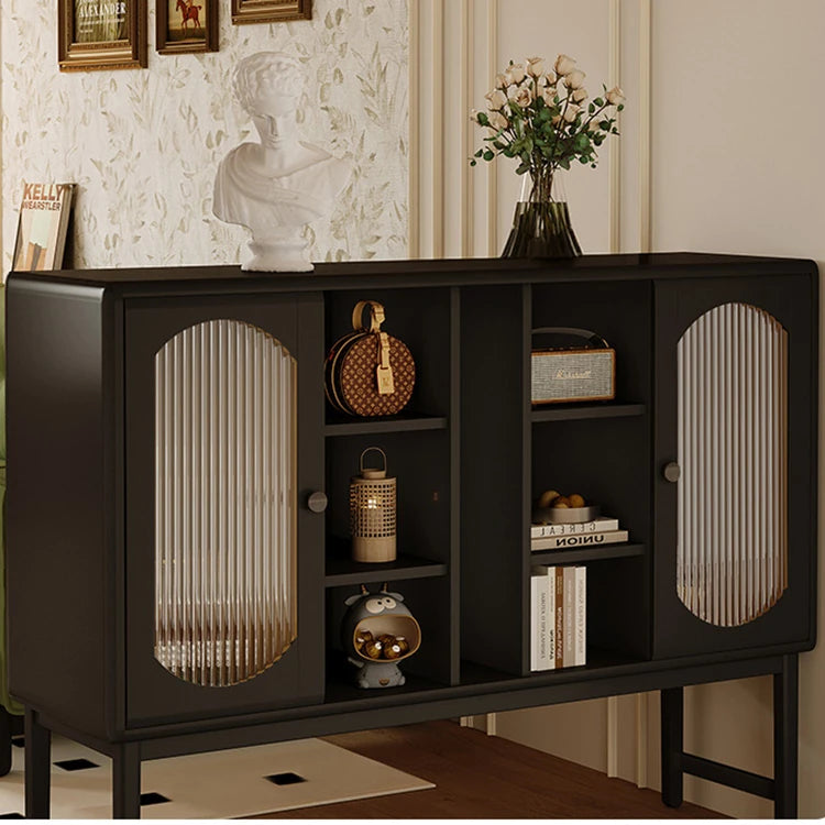 Sleek Modern Cabinet with Multi-layer Board, Glass & Aluminum Alloy Design for Stylish Storage hlxl-4415
