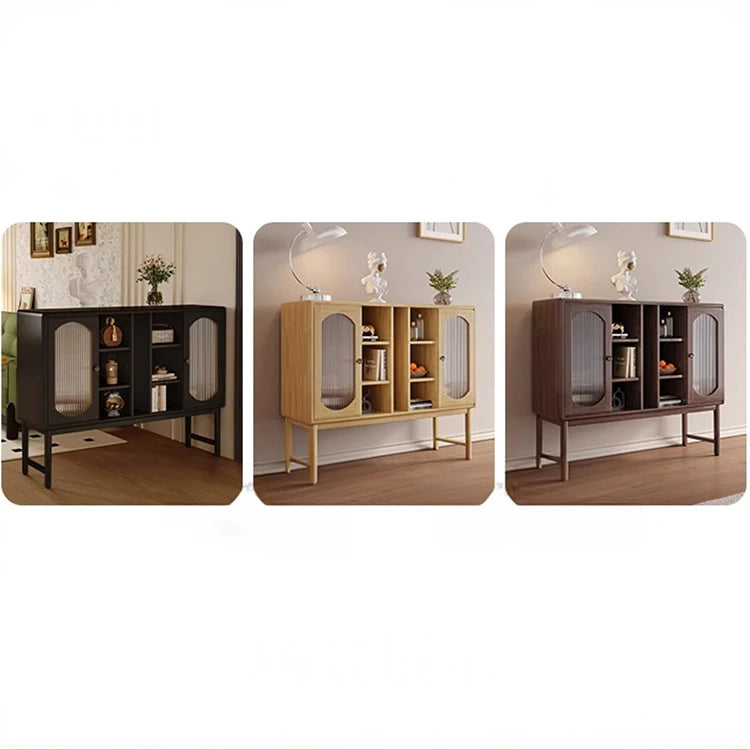 Sleek Modern Cabinet with Multi-layer Board, Glass & Aluminum Alloy Design for Stylish Storage hlxl-4415