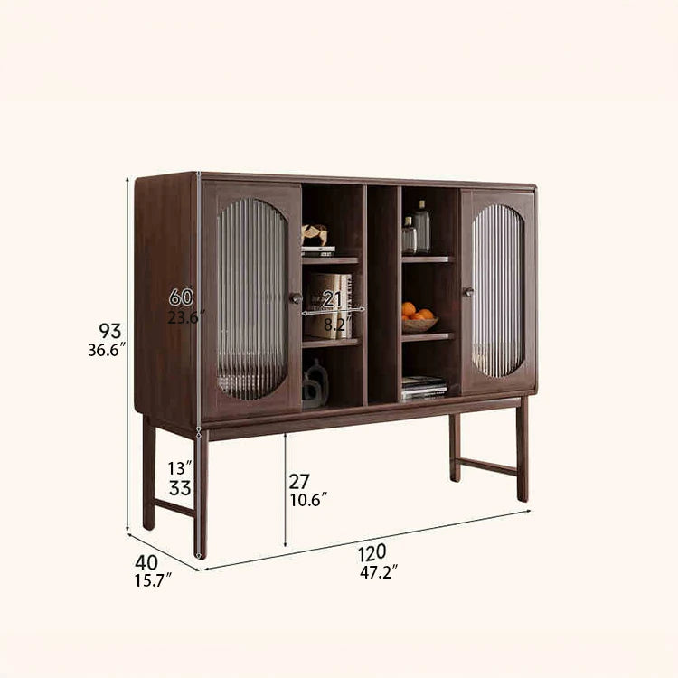 Sleek Modern Cabinet with Multi-layer Board, Glass & Aluminum Alloy Design for Stylish Storage hlxl-4415