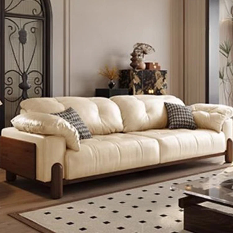 Elegant Ash Wood Sofa with Soft Down Synthetic Leather Upholstery – Stylish Comfort for Your Living Room hly-3032