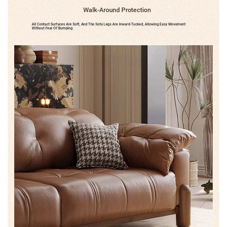 Elegant Ash Wood Sofa with Soft Down Synthetic Leather Upholstery – Stylish Comfort for Your Living Room hly-3032