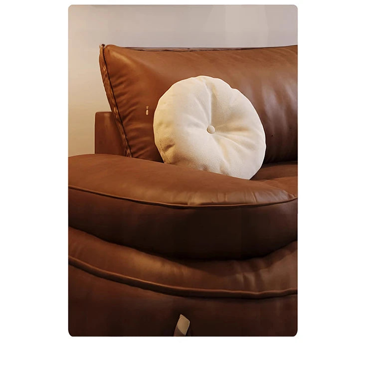 **Luxurious Pine Leather Sofa with Down Feather Cushioning - Stylish Modern Design for Ultimate Comfort** hly-3033
