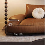 **Luxurious Pine Leather Sofa with Down Feather Cushioning - Stylish Modern Design for Ultimate Comfort** hly-3033