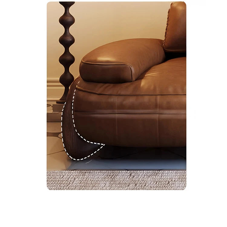 **Luxurious Pine Leather Sofa with Down Feather Cushioning - Stylish Modern Design for Ultimate Comfort** hly-3033