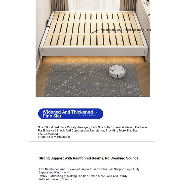 Modern Wooden Slat Bed Frame - Minimalist Design for Cozy Bedrooms hlyj-3140